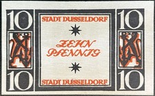 10 Pfennig D&uuml;sseldorf 1920  Serienschein Notgeld Gutschein  #16.09.a3.19