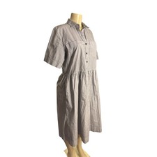 Women 8 Everlane The Parklet Shirt Dress Button Front Striped Midi Cotton