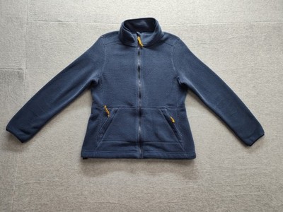 L L Bean Women Sweater XS Blue Fleece Full Zipped Pockets Mock Neck Outdoor Wear