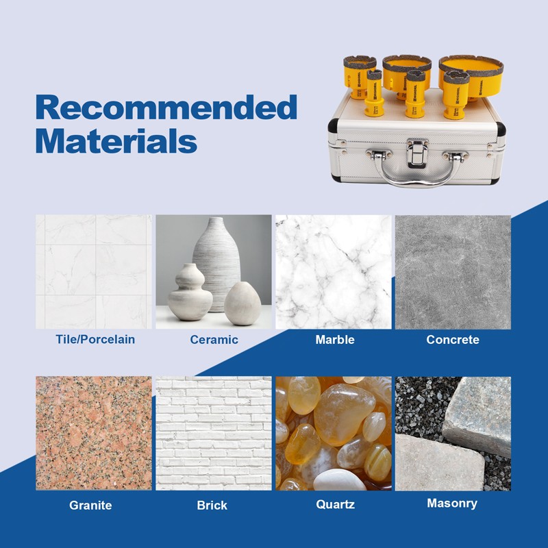 6pcs Diamond Core Drill Bit Hole Cutter 5/8-11 Grinder for Porcelain Tile Marble