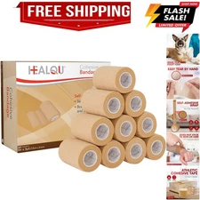 Self Adhesive Bandage Wrap - 12 Rolls 2in x 5yd Cohesive Tape for Athletic an...