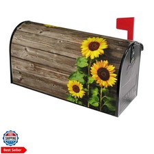 Sunflowers Wood Mailbox Covers Magnetic Post ...