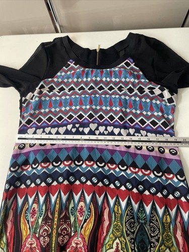 Desigual Tunic Dress Size 44 (UK14) Aztec Chiffon Shift Aztek Geo - Picture 11 of 15