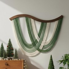 Green Macrame Wall Hanging Dip Dyed Yarn Wall Art, Modern Boho Decor Handmade...