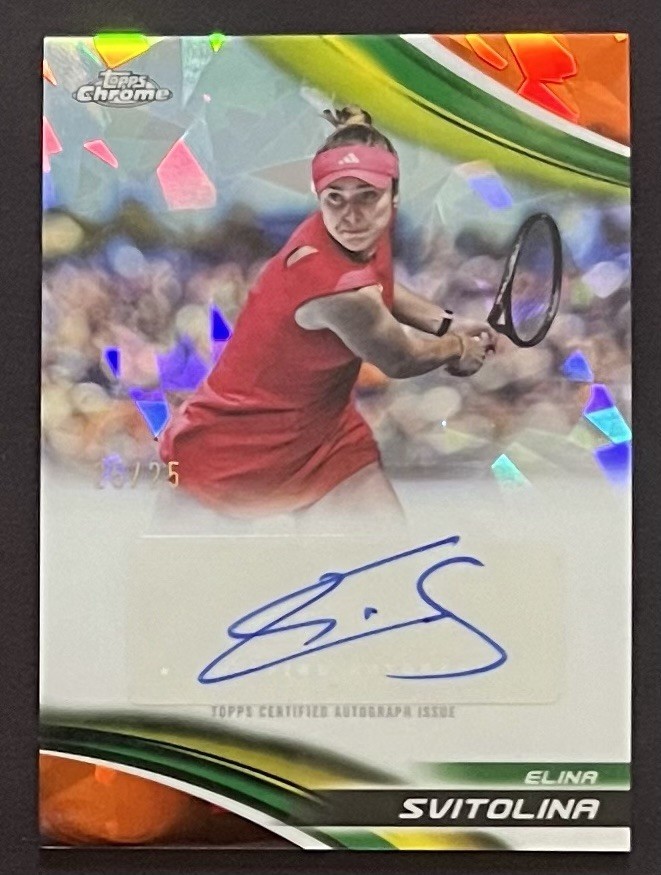 2025 TOPPS CHROME ELINA SVITOLINA AUTOGRAPH AUTO ORANGE SAPPHIRE