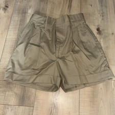 Women  s Vintage Sea Palms By Hartwell Short High Waist Khaki Size 5/6 USA Made