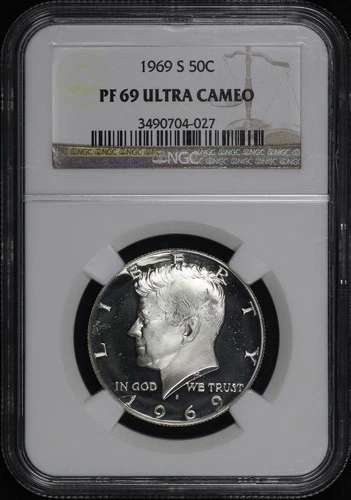 1969-S Kennedy Half Dollar NGC PF-69 Ultra Cameo