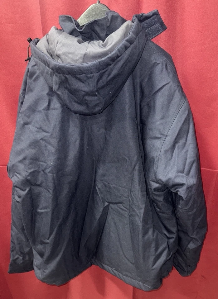 Rasco FR Men's Quilted Flame Resistant Twill Hooded Jacket 3XLT Navy Blue NWT - Image 4 of 4