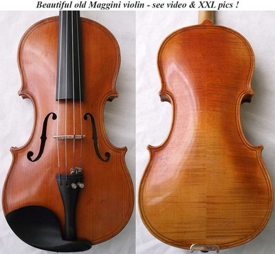 BEAUTIFUL OLD GERMAN MAGGINI VIOLIN - see video - RARE ANTIQUE バイオリン скрипка 024