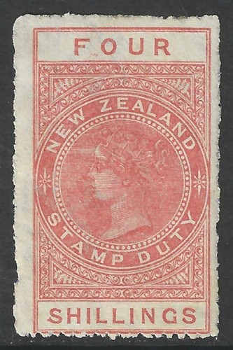 NEW ZEALAND 1903 4s or.-red P.14 unsurfaced, mint part gum. SG F80. Cat.£225.