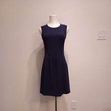 Theory Alvery Vamp A-Line Dress Size 2 Navy Classic Minimalist Gently Used