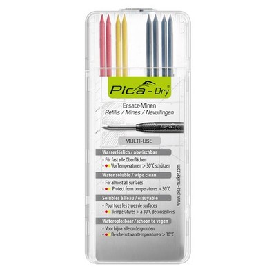 Pica Dry Pencil Refills for 3030 Markers 2 x Red, 2 x Yellow, 1 Packung, Red