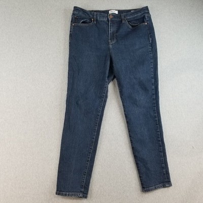 Nicole Miller Jeans Women's Sz 14 HighRise Skinny Stretch Mat. DarkWash Normcore