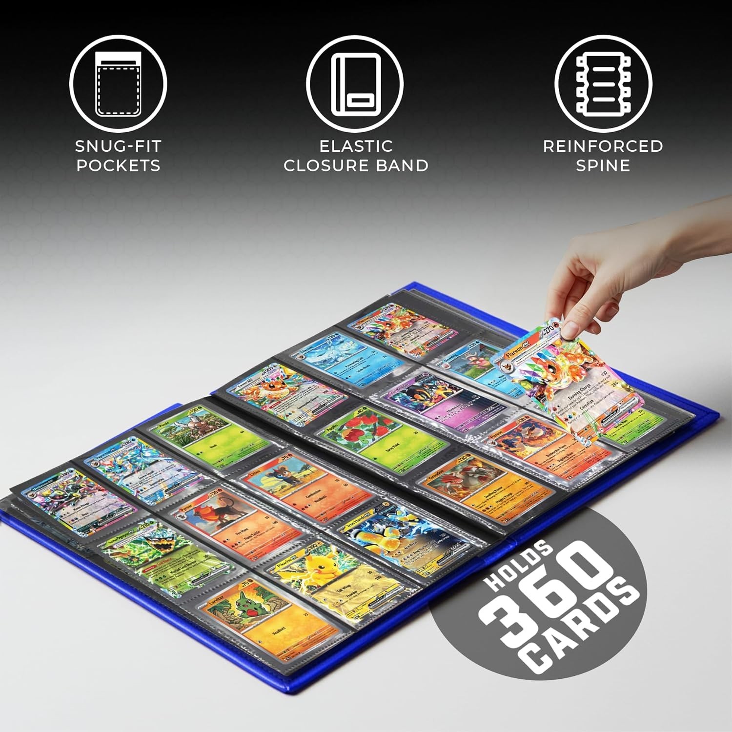 Trading Card Binder Pro-Folio – 9 Pocket Binder - Side-Loading Album, Durable...