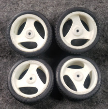 Genuine HPI Racing 3 Spoke White Touring Wheels w/ tires 4pcs C12B1 
