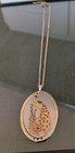 VINTAGE  DAMASCENE Peacock And  Flowers Etched Detailed NECKLACE — photo 9
