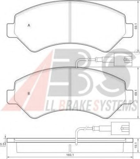 Fits A.B.S. 37576 Brake pads
