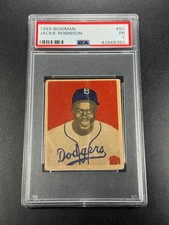 JACKIE ROBINSON 1949 BOWMAN BASEBALL #50 VINTAGE CARD PSA 1 BROOKLYN DODGERS HOF