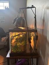 Zoo Med Reptile Dual Mini Deep Dome Heat Lamp Light Fixture LF-19 Tested Works