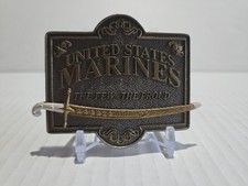2008 USMC THE FEW THE PROUD BELT BUCKLE BRADFORD EXCHANGE MARINE CORPS