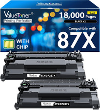 87X High Yield Black Toner Cartridge 2Pack Replacement for HP 87X 87A CF287X CF2