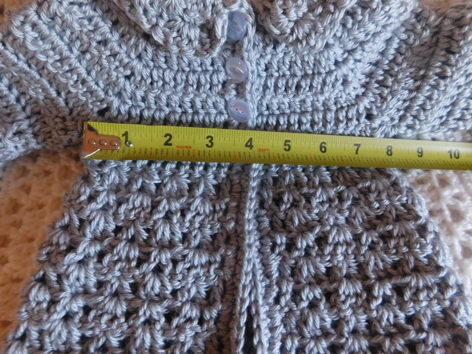 Conjunto Suéter Sombrero Botines Gris 0-3 Meses Bebé Ganchillo Bebé Hecho a Mano Infantil - Gris Foto 2 de 4