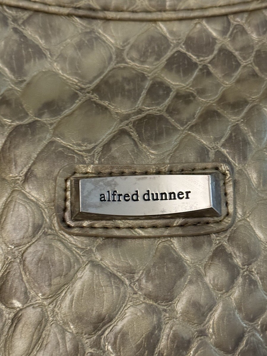 Alfred Dunner Vintage Ivory Reptile Embossed Faux Satchel Shoulder