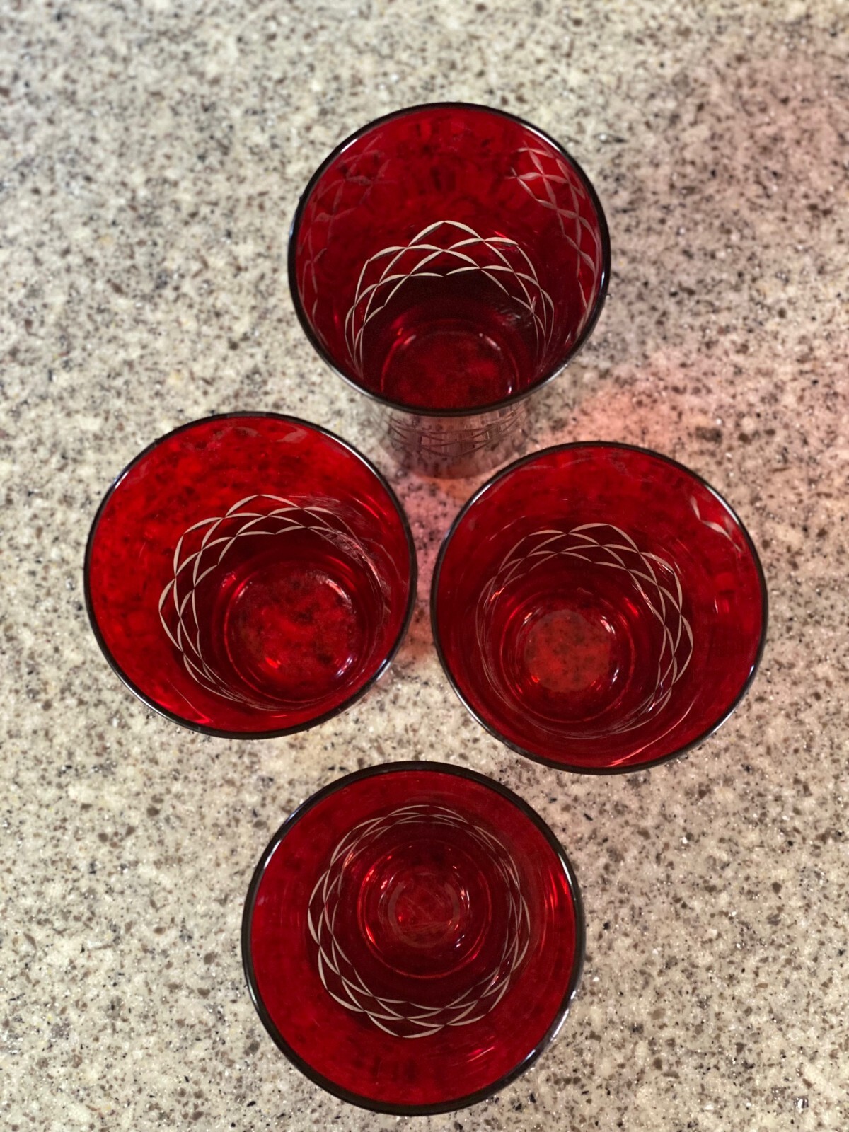 Medici~Red Ruby~Cut to Clear~5½ Glasses~Flared~Four image 3