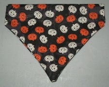 Halloween Orange and White Pumpkins Dog Bandana - 5 sizes XS-XL