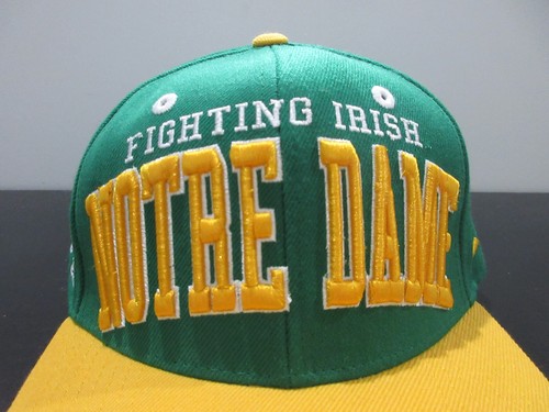 Notre Dame Fighting Irish Hat Cap Snap Back Green Yellow Football Zephyr Mens - Picture 3 of 9