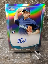 Brandon Maurer Auto Refractor Rookie 2013 Topps Chrome card 102 Mariners RC /499