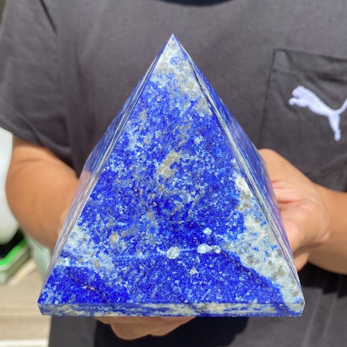 2.3lb Natural Lapis Lazuli Pyramid Energy Quartz Crystal Tower Reiki Healing - Picture 3 of 13