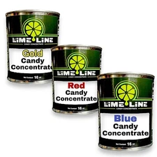 LiME LiNE Candy Pack Bundle - Red-Blue-Gold Transparent 16 oz Candy Concentrates