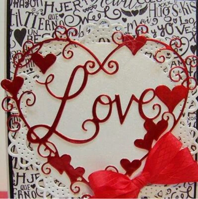 Troqueles de corte de metal Love Heart álbumes de recortes fabricación de tarjetas en relieve artesanía navideña