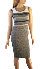 Chanel Pearl CC Metallic Knit Midi Dress Size 40