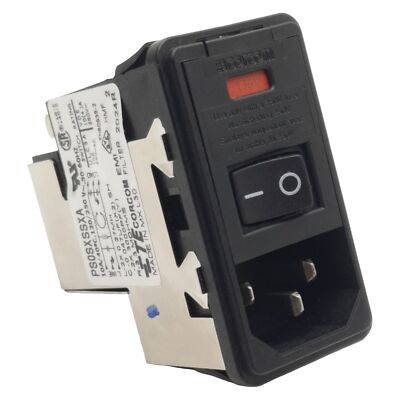 TE Corcom PS0SXSSXA Power Entry Module, DPST, 10A 120/250VAC, 0.187in FASTON Out
