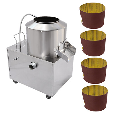 Electric Potato Peeler/Washer 1500W 220KG /Hour Potato Washer W/ 4Pcs Sandpaper