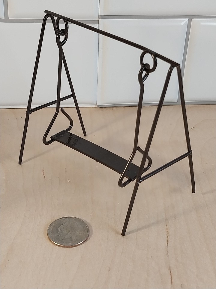 Black Metal Wire Garden Swing Dollhouse Furniture eBay