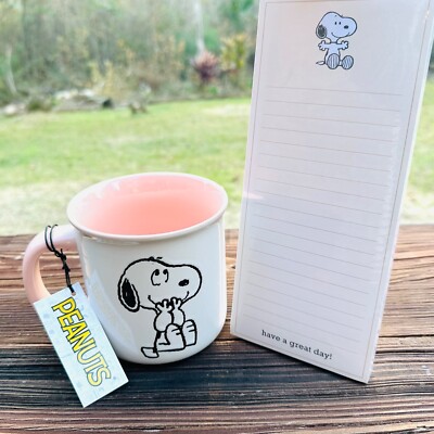 Snoopy Peanuts Gift SET includes Ceramic Coffee Mug 21 oz & Lined ...