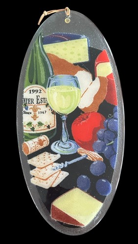 Oval Wine Cheese & Fruit Display Plate 20” Tall x 9" Wide Signed Peggy Karr RARE