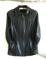 Vtg Winlit Leather Jacket Full Zip Pockets Distressed Black Soft Size M