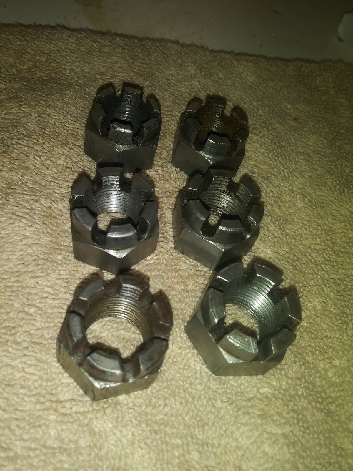 1920's Chevrolet 3/4" x 16 S.A.E. Wheel Bearing Castle Nuts 3LH & 3RH