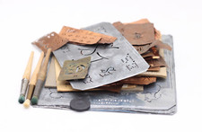 Konvolut Kupferschablonen Monogrammstickerei Set Vintage alt