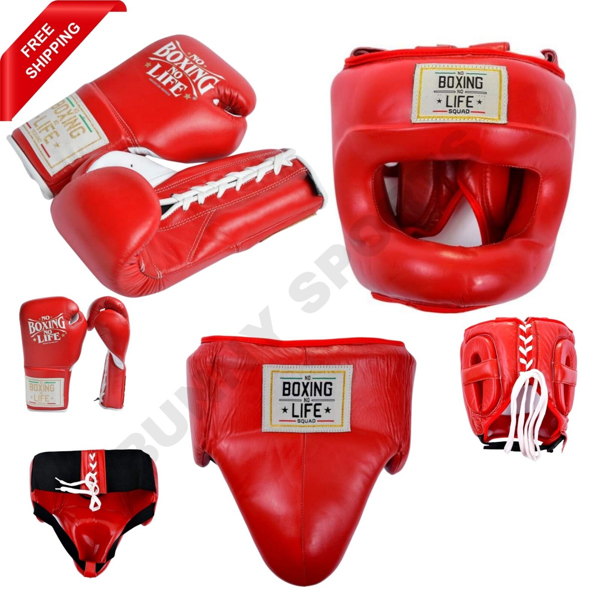 NO BOXING NO LIFE ボクシンググローブ 14 oz No Boxing No Life Sparring Set Boxing Gloves Head Guard Blue