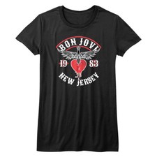 Bon Jovi New Jersey 1983 Tour Women's T Shirt Rock Band Album Concert Merch Top
