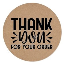 THANK YOU FOR YOUR ORDER KRAFT ENVELOPE SEALS LABELS STICKERS SMALL BUSINESS