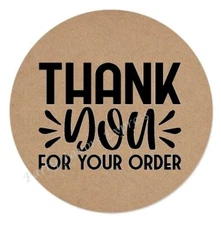 THANK YOU FOR YOUR ORDER KRAFT ENVELOPE SEALS LABELS STICKERS SMALL BUSINESS