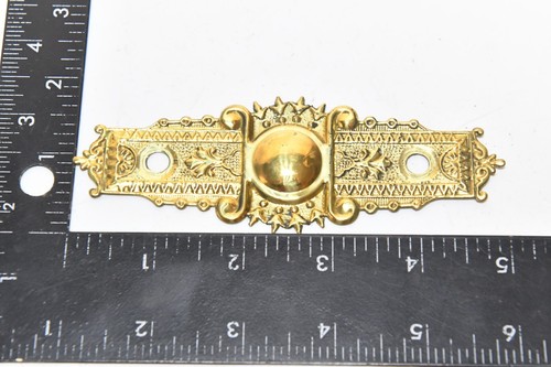 2 MATCHING PRESSED BRASS REPRODUCTION NOS DRAWER PULLS OR HANDLES - Picture 3 of 5