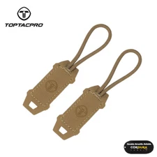TOPTACPRO Tactical Hook Handle Zipper Handle 2PCS Zipper Pull Hunting Paintball