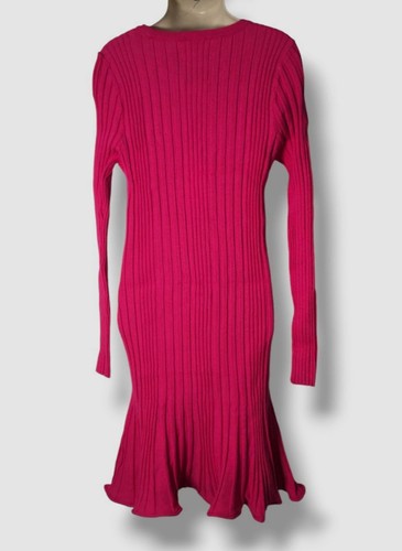 $326 Milly Minis Kid's Girl's Pink Ribbed Crewneck Fit-and-Flare Dress Size 12 - 第 2/3 張圖片